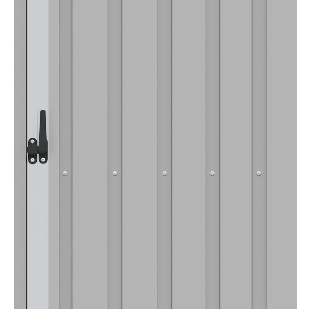 vidaXL 8 x 3.2ft Grey Galvanised Steel Garden Firewood Shed Image 6