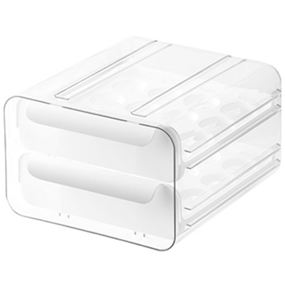 Living and Home 2 Tier White Transparent Egg Storage Box Image 3