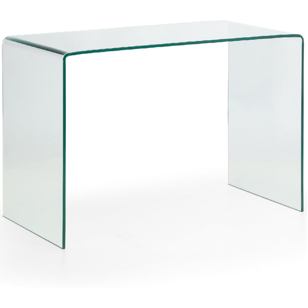 Julian Bowen Amalfi Kahlo Glass Desk and Grey Swivel Office Chair Image 3