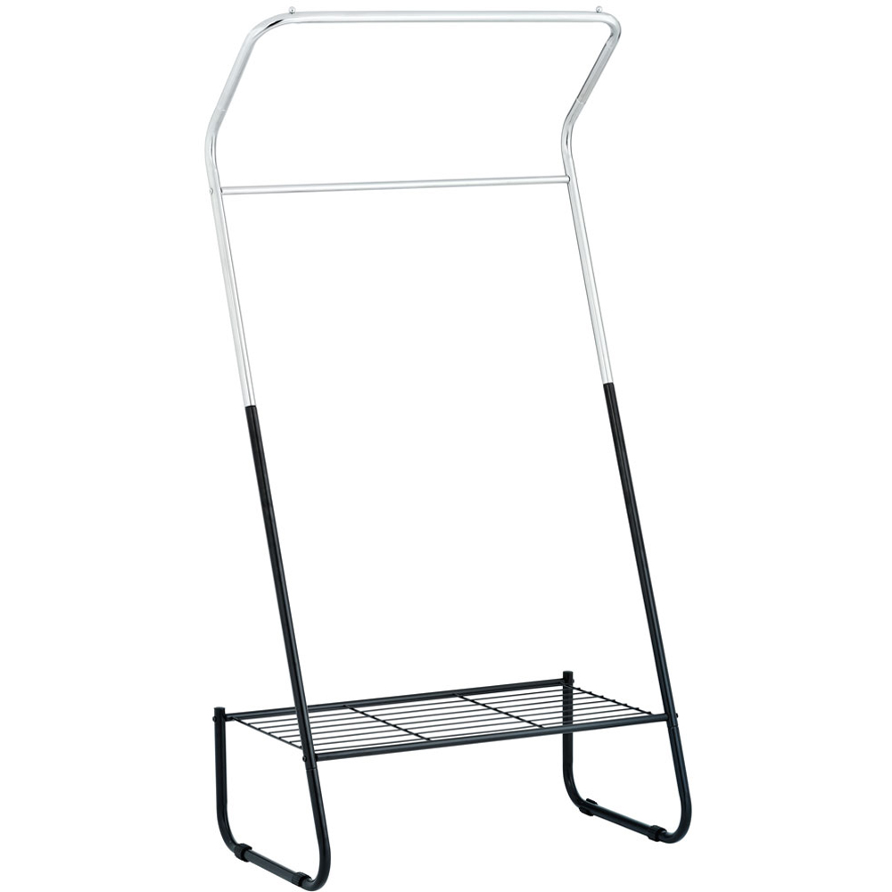 Watsons Single Shelf Black and White Metal Open Wardrobe with Rail Image 1