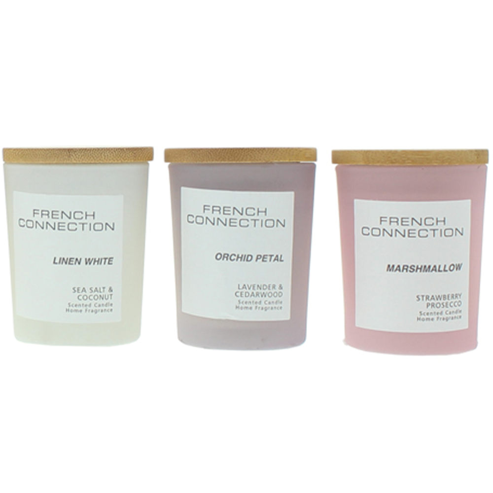 French Connection Pastel Range Scented Candle 3 Piece Gift Set Image 2