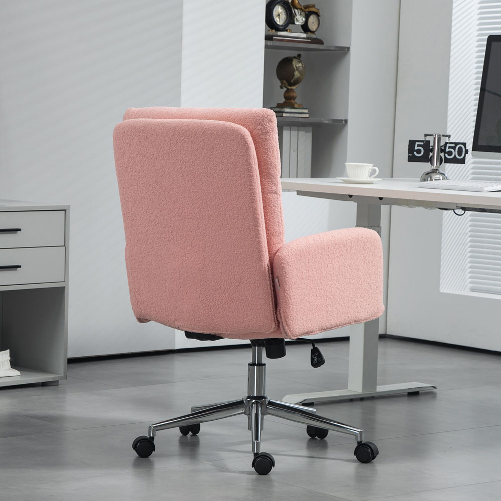Portland Pink Upholstered Height Adjustable Office Desk Chair Image 6