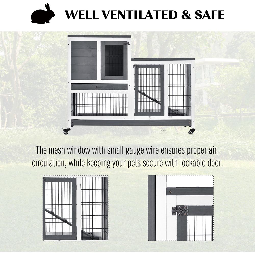 PawHut Indoor Wooden Pet Hutch Image 7