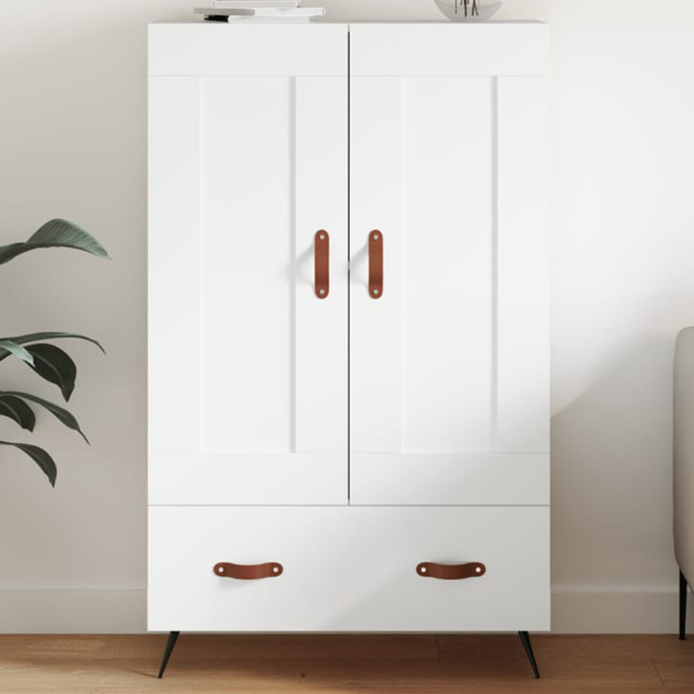 vidaXL 2 Door Single Drawer White Highboard Image 1