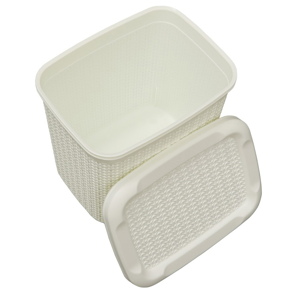 JVL Loop 10L White Storage Basket Image 3
