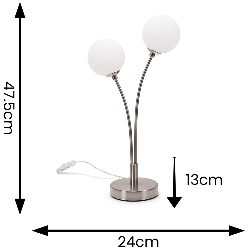 ValueLights Velika 2 Way Opaque Globe Chrome LED Table Lamp Image 7