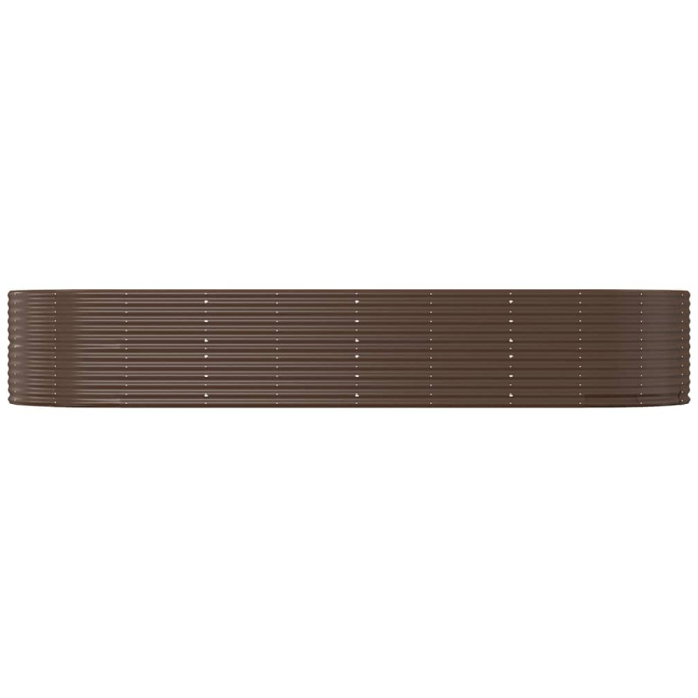 vidaXL Brown Galvanised Steel Rectangular Garden Raised Bed 367 x 140 x 68cm Image 2