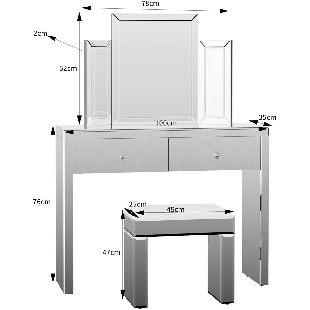 Comfy Living Dressing Table Mirror Image 4