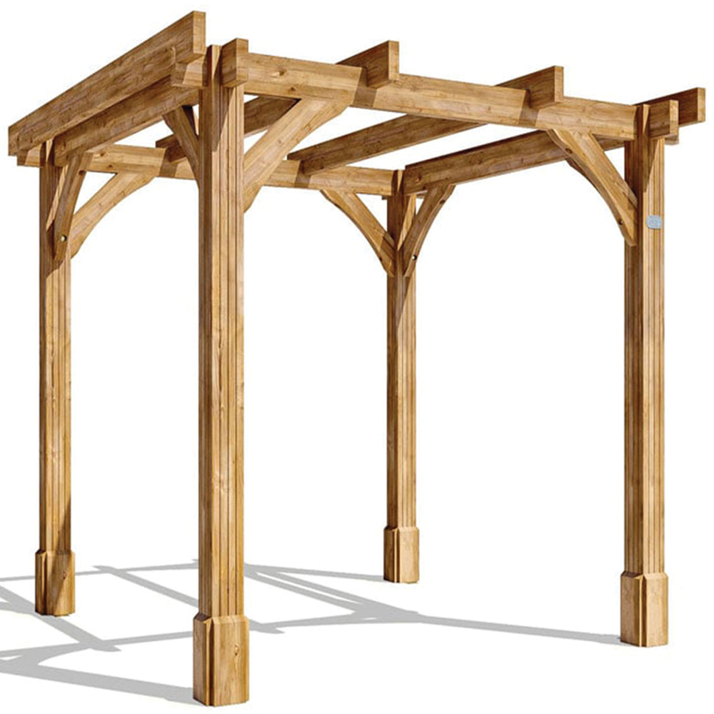 Dunster House Leviathan 2.5 x 2.5m Brown Wooden Plant Frame Pergola Image 2