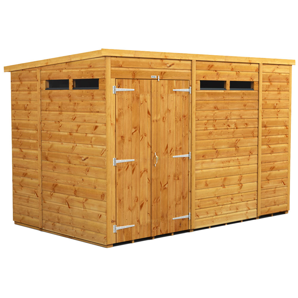 Power Sheds 10 x 6ft Double Door Pent Security Shed Image 1