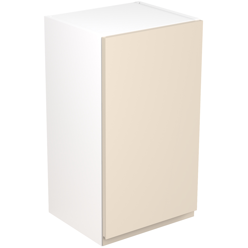Kitchen Kit J-Pull Gloss Cashmere Wall Kitchen Cabinet Flatpack 400mm Image 1
