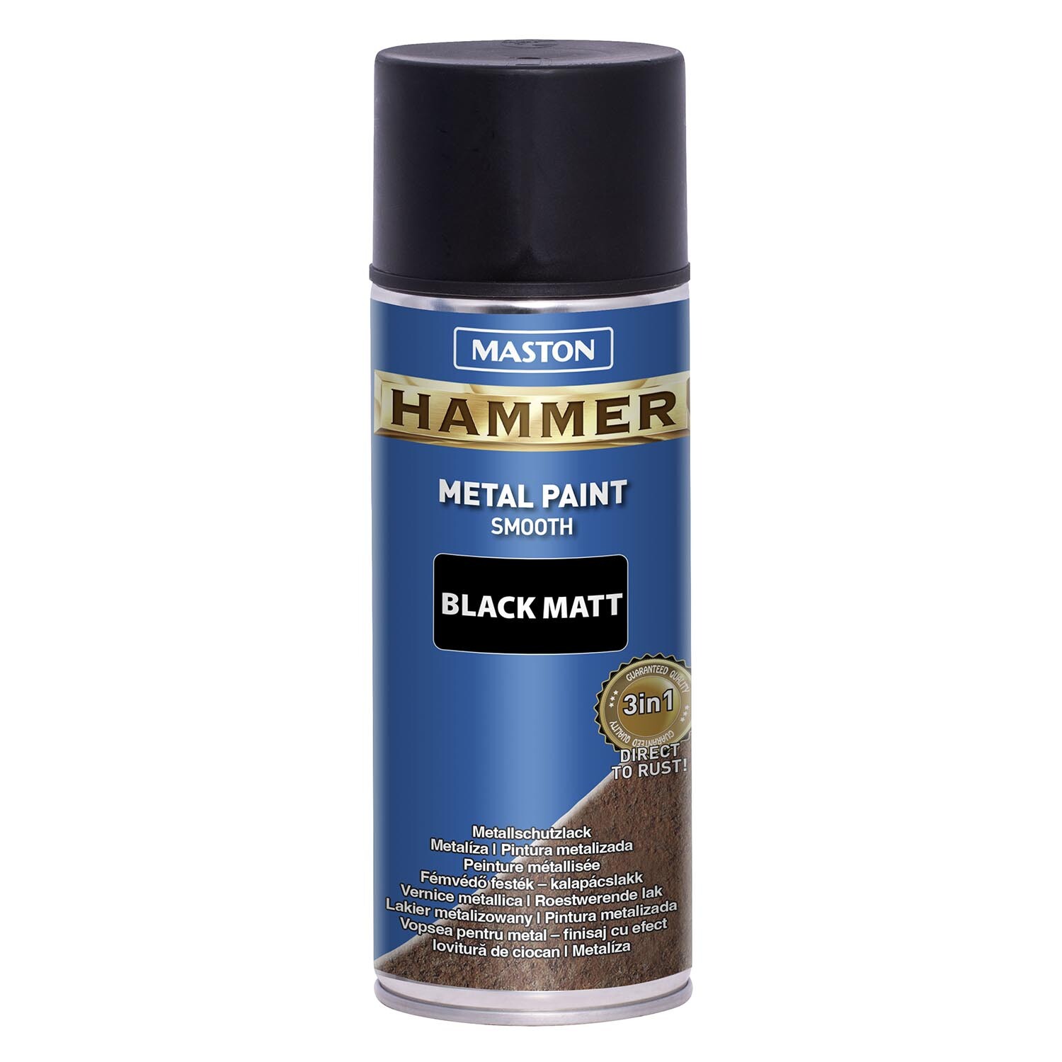 Maston Hammer Smooth Metal Spray Paint Black Matt Image