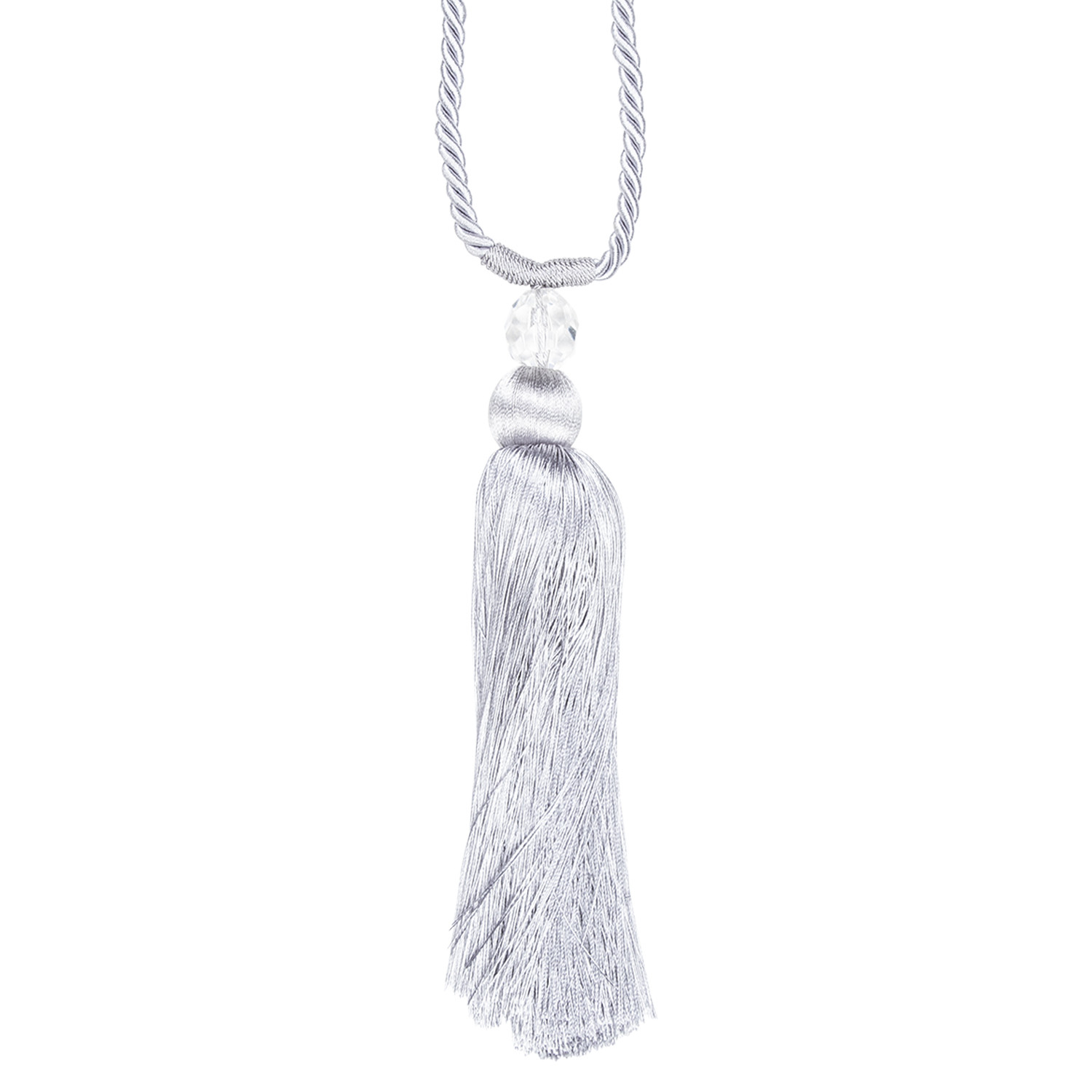 Silver Tassel Curtain Tie Back 62cm Image