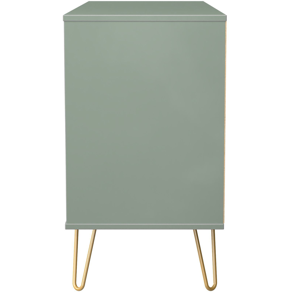 Crowndale Diamond 6 Drawer Reed Green Wide Chest of Drawers Ready Assembled Image 3