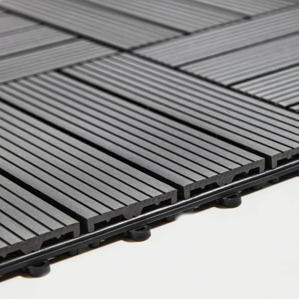 Garden Gear Dark Grey Wood Plastic Composite Deck Tile 20 Pack Image 4