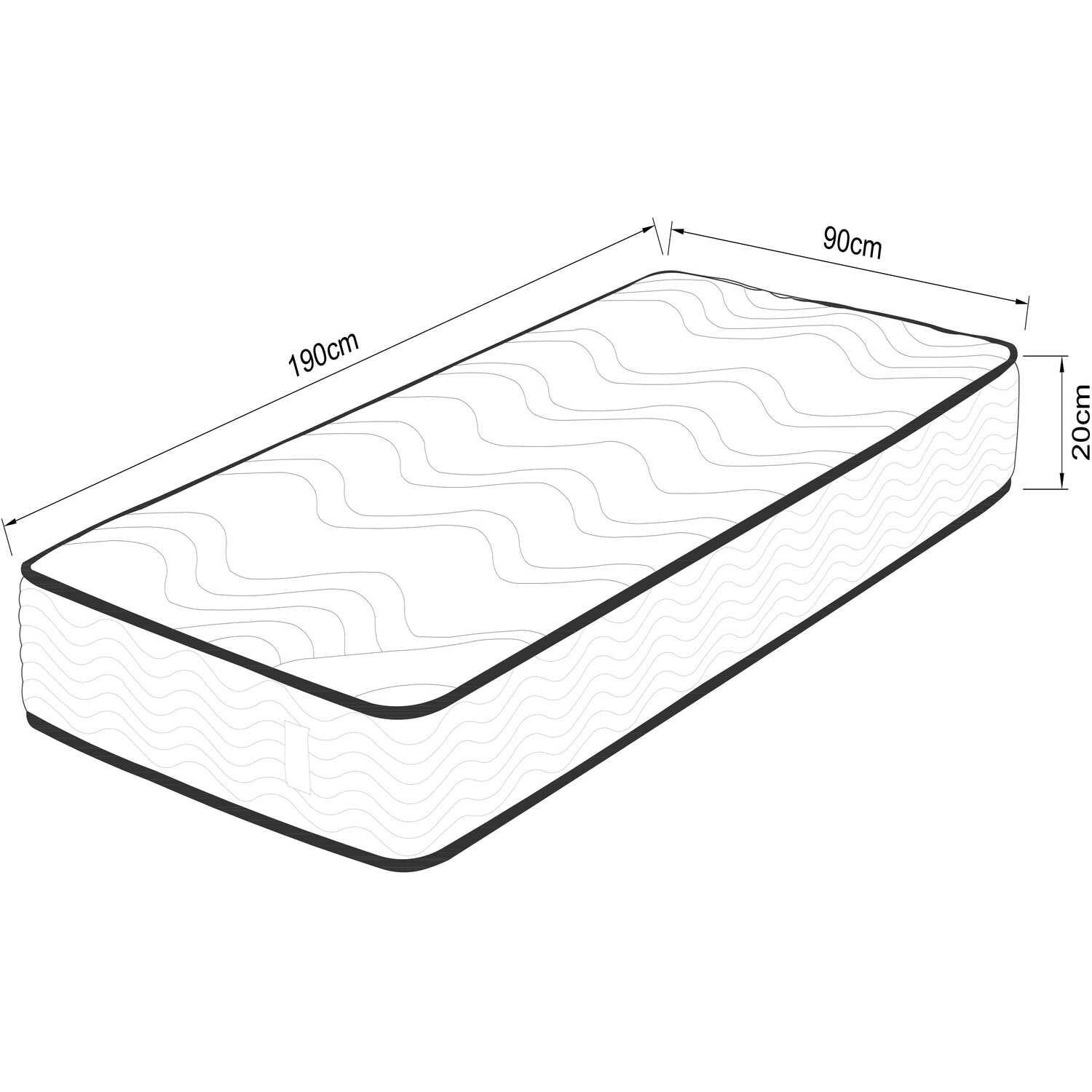 Living Solutions Aurora Single White Pocket Sprung Rolled Mattress Wilko