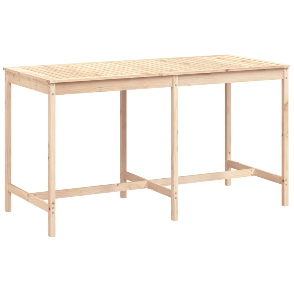 vidaXL 8 Seater Solid Pine Wood Slatted Garden Dining Table Natural Image 2