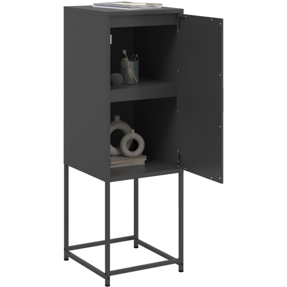 vidaXL Single Door Black Steel Highboard Image 5