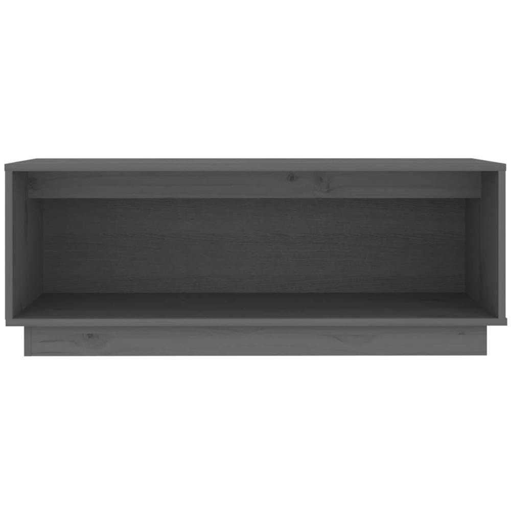 vidaXL Single Shelf Grey Solid Pine Wood TV Cabinet Image 3
