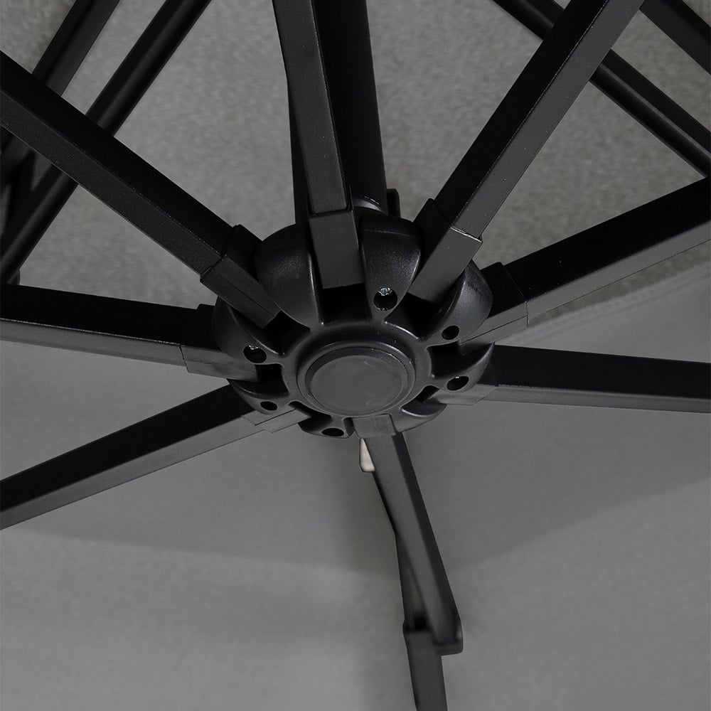 Living and Home Dark Grey 2 Tier Solar Light Cantilever Parasol 3m Image 5