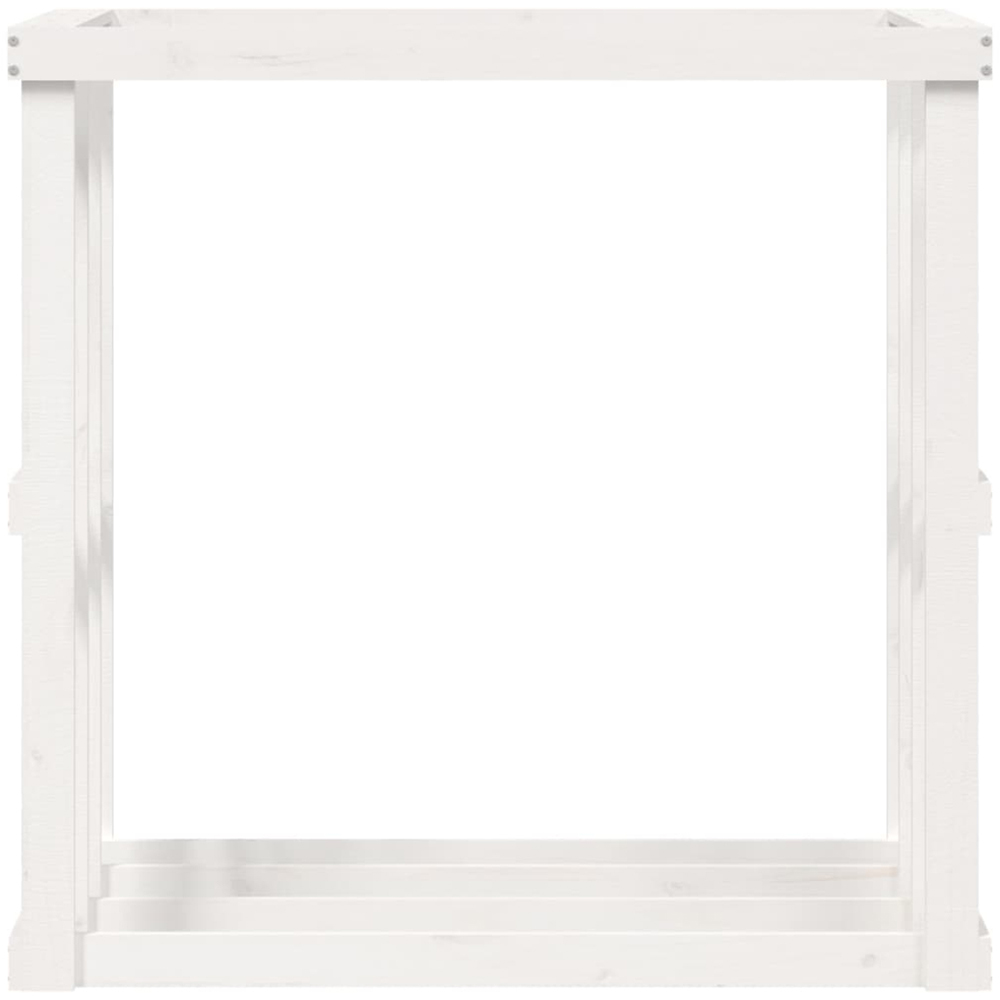 vidaXL White Solid Pine Wood Log Holder 108 x 52 x 106cm Image 3