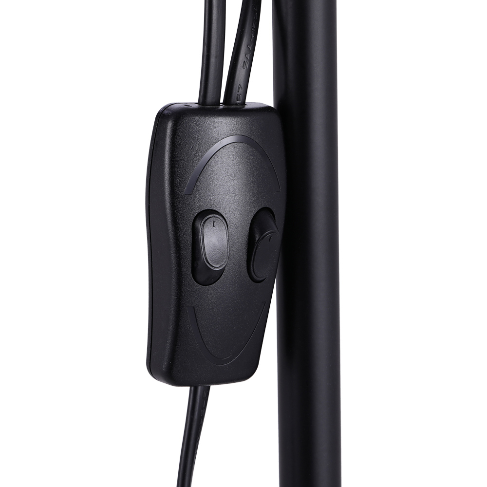 Living and Home Black 2 Head Floor Lamp Image 3