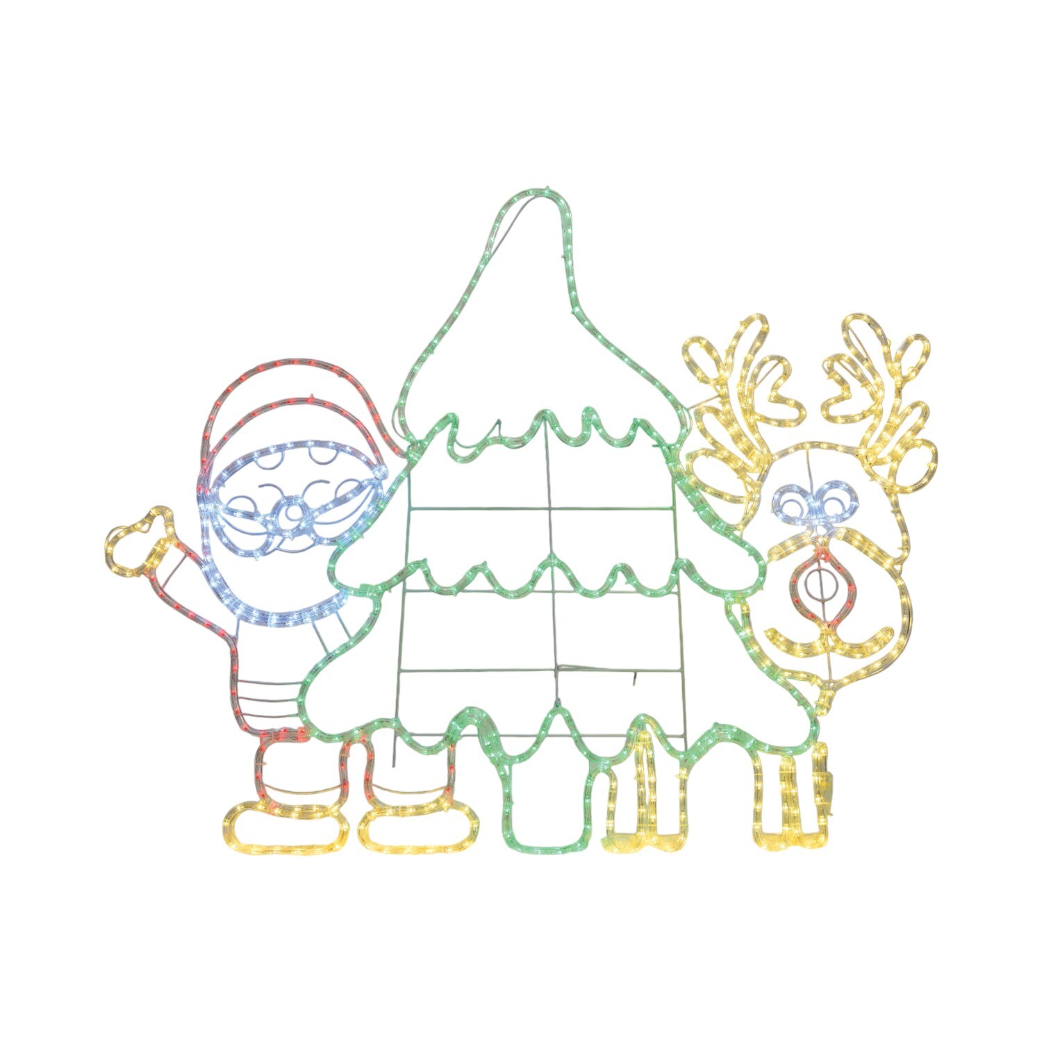 Santa Reindeer Tree Rope Light - Multicolour Image