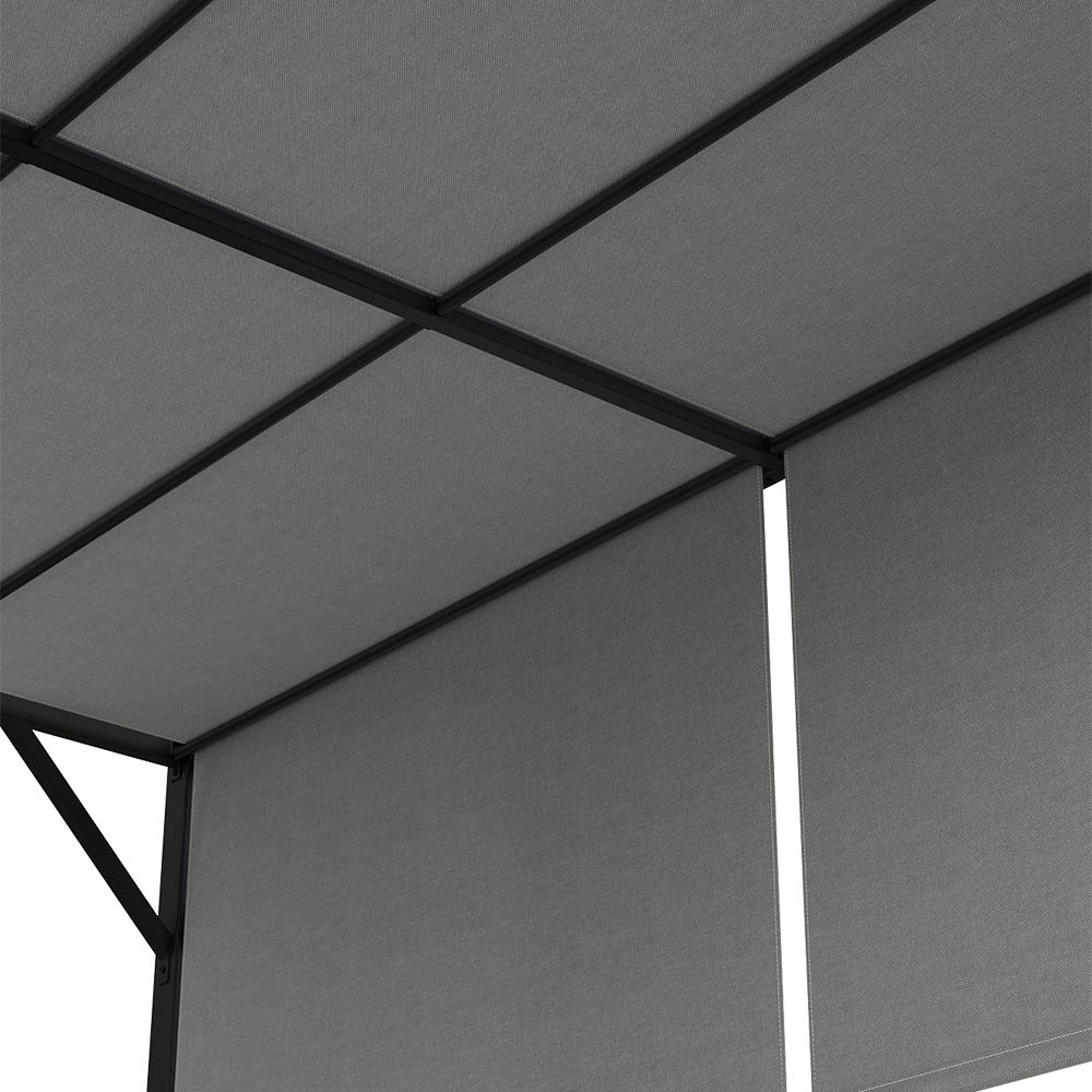 Living and Home Light Grey Retractable Garden Pergola with Canopy 2.95 x 2.95m Image 5
