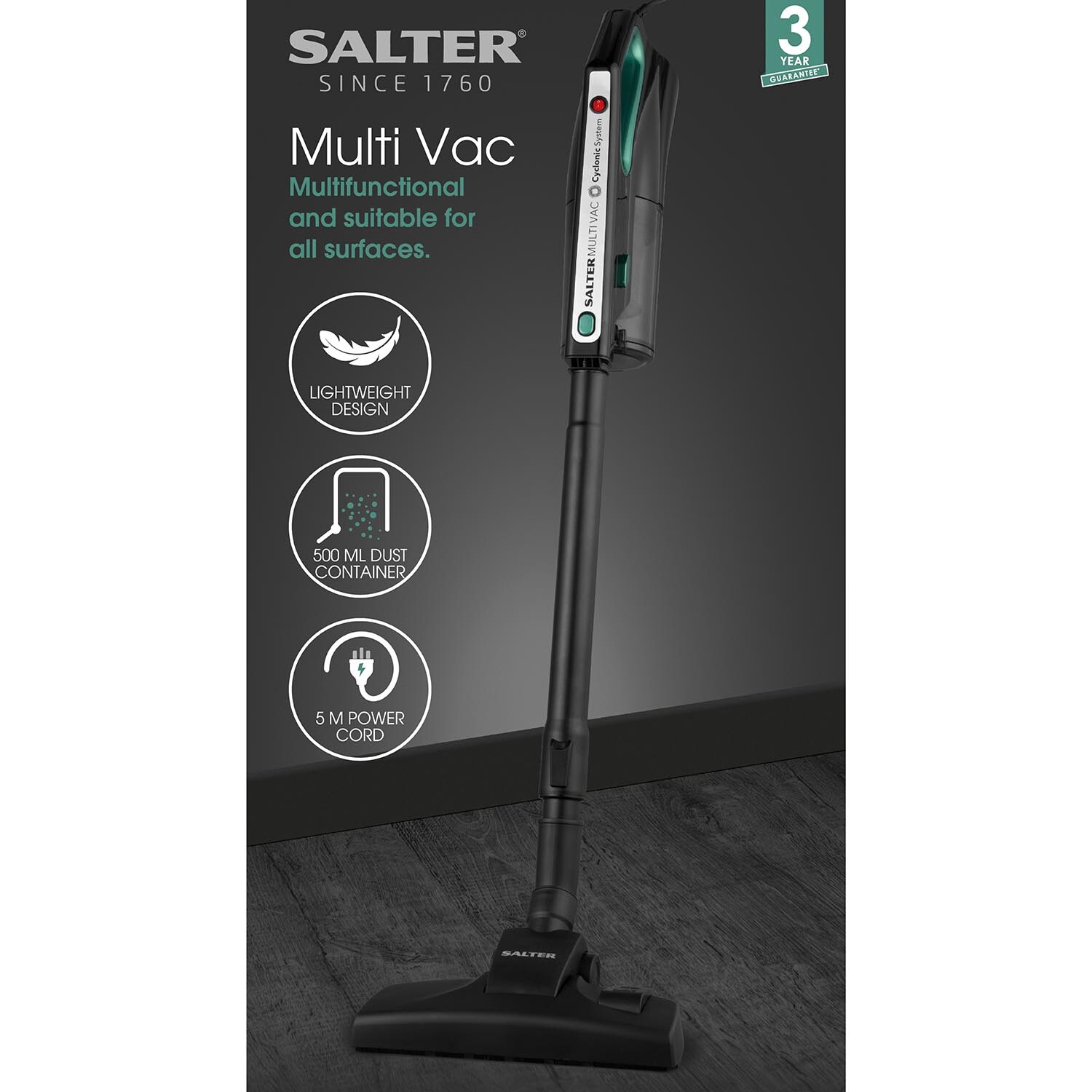 Salter Corded Multipurpose Vacuum Cleaner with HEPA Filters 500ml Image 4