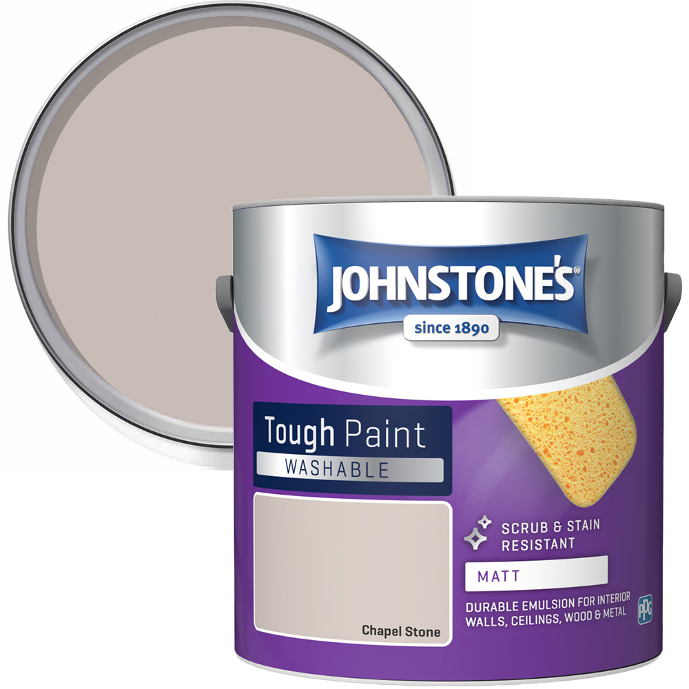 Johnstone's Washable Chapel Stone Matt Emulsion Paint 2.5L Image 1