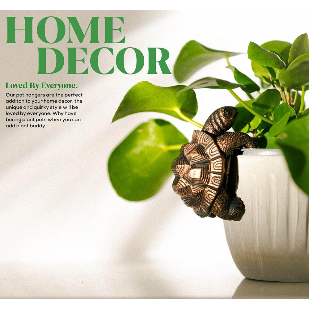 Marco Paul Bronze Tortoise Plant Pot Hanger Garden Ornament 2 Pack Image 3