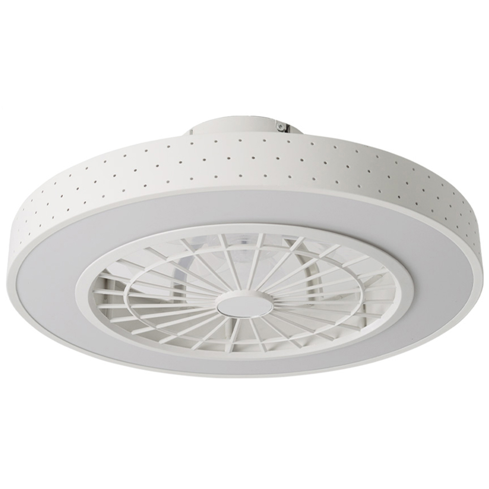 Living and Home White Round Acrylic LED Ceiling Fan Light 19 inch Image 1