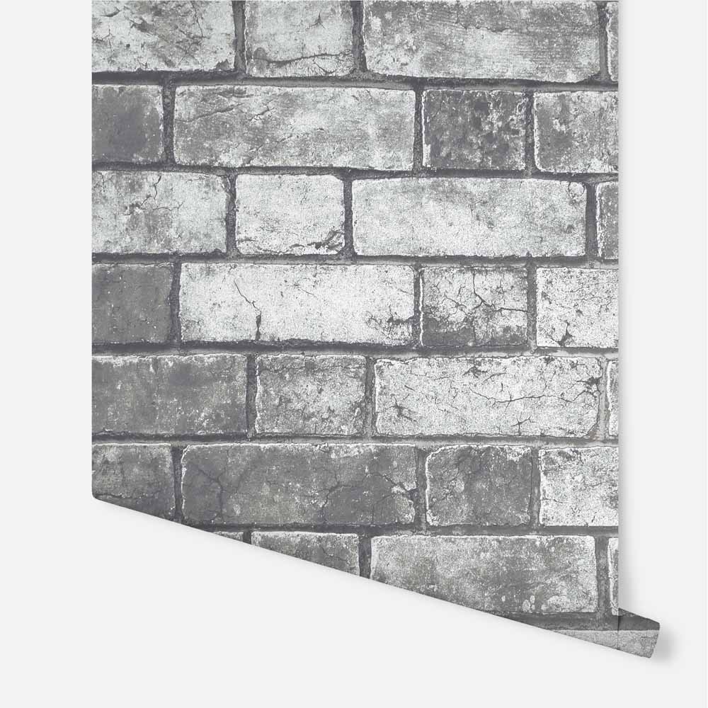 Arthouse Brickwork Grey Wallpaper Image 3