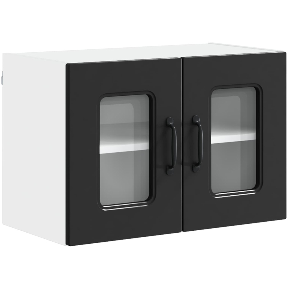 vidaXL Kalmar 2 Door Black Wall Kitchen Cabinet Image 2