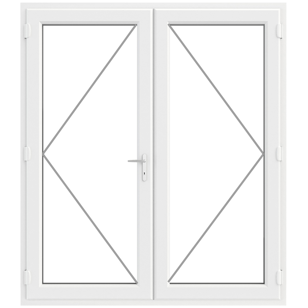 Crystal uPVC Triple Glazed French Door Left hand master White Clear Glass 1790x2090mm Image 2