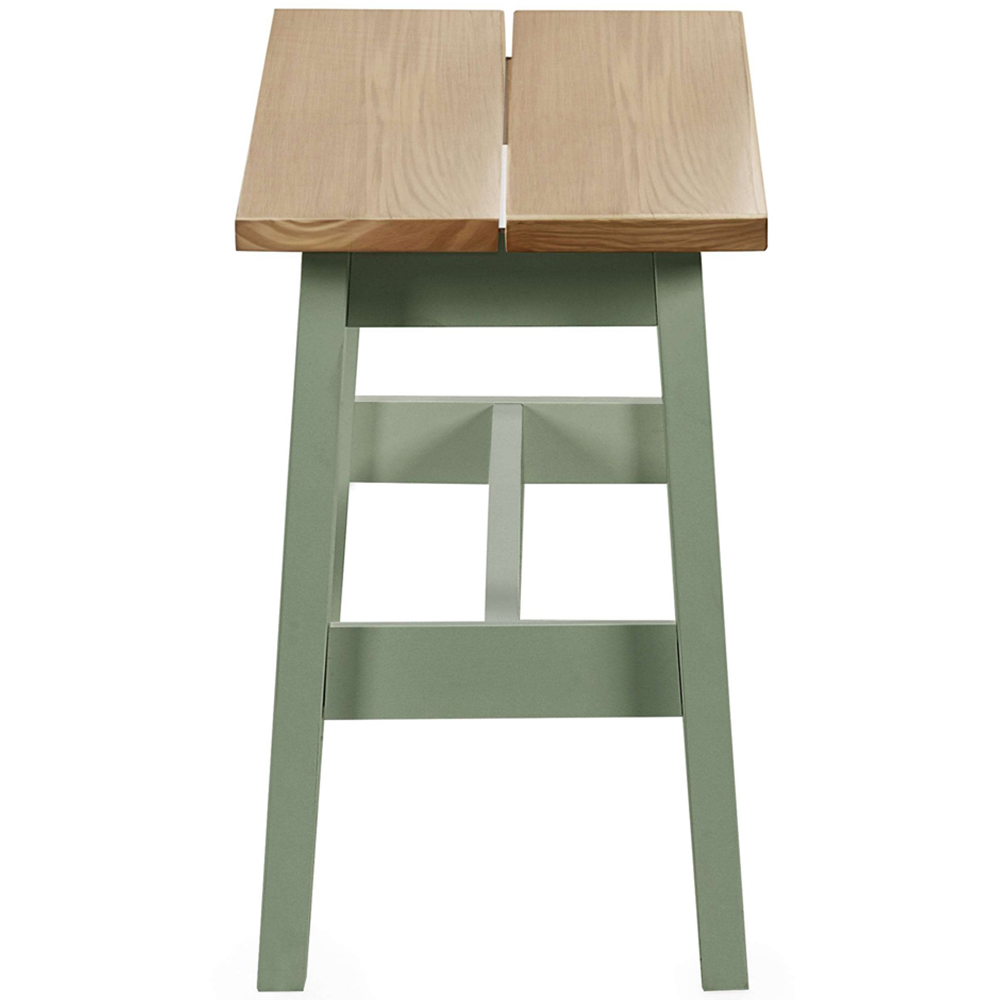 Julian Bowen Linwood Sage Green and Natural Dining Bench 95cm Image 4