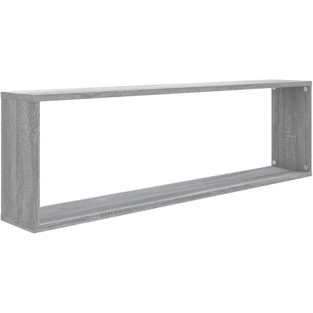 vidaXL 100cm Set of 2 Grey Sonoma Cube Floating Wall Shelf Image 4