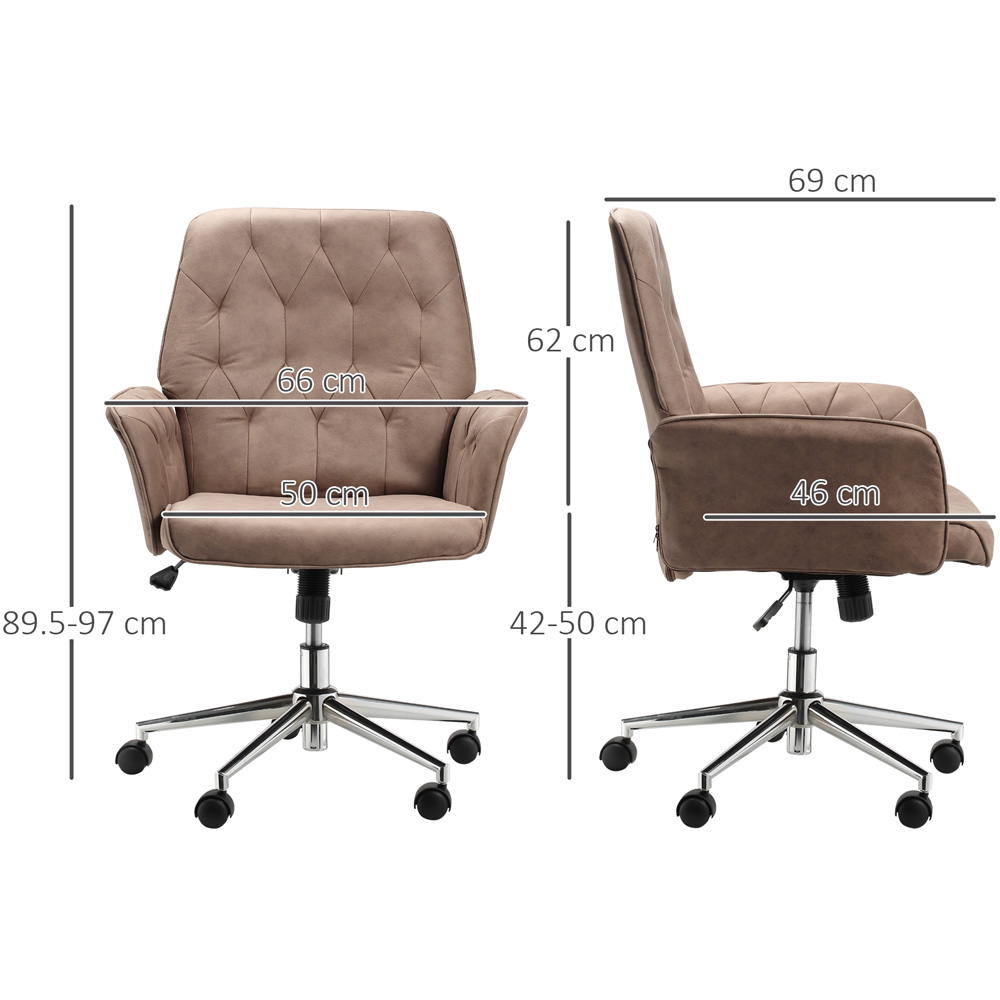 Portland Brown Micro Fibre Swivel Office Chair Image 8