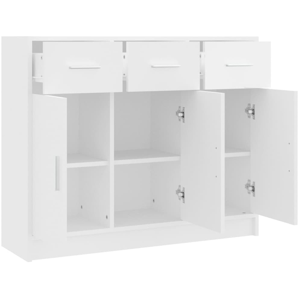 vidaXL 3 Door 3 Drawer White Sideboard Image 6