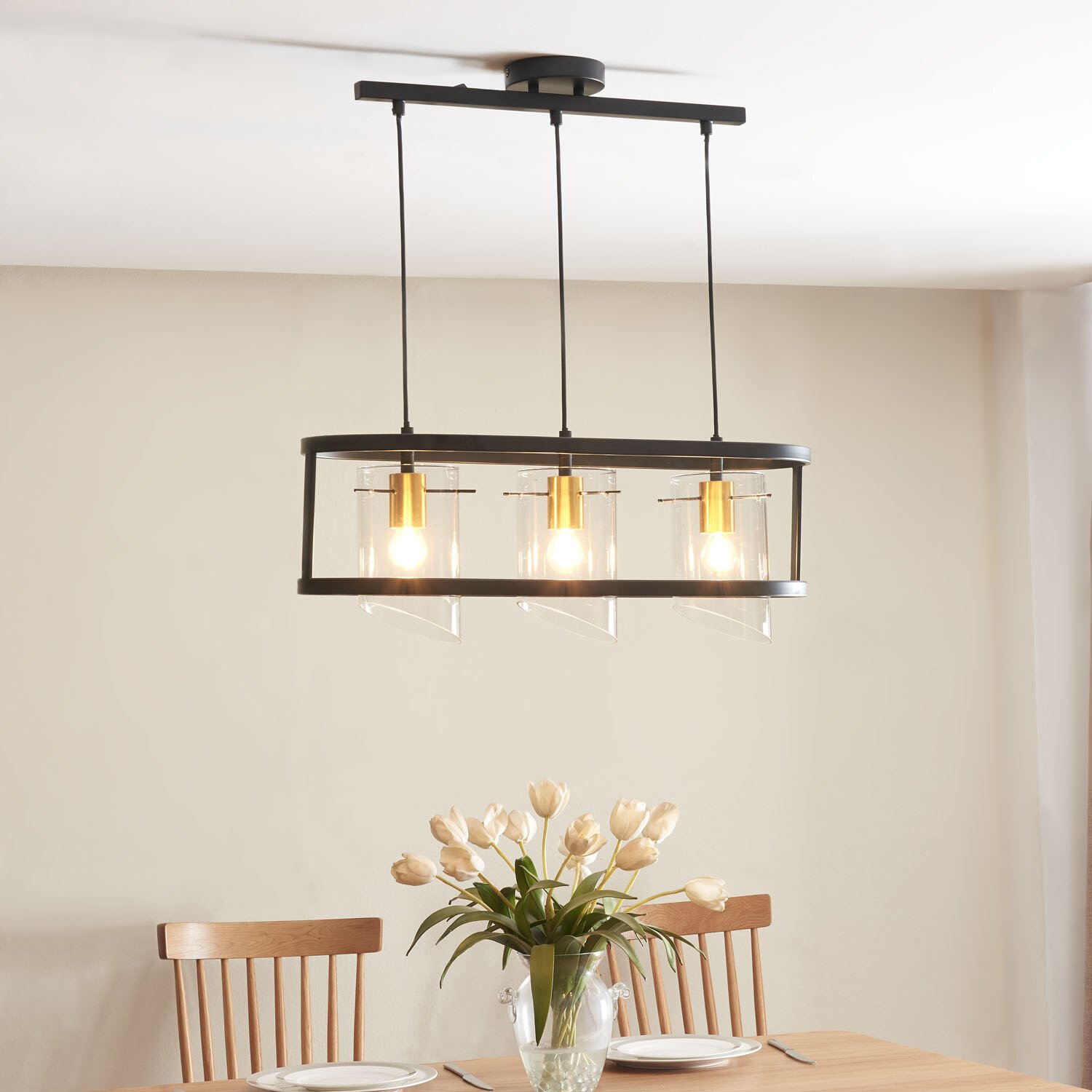 Paramount Black 3 Pendant Ceiling Light Image 2