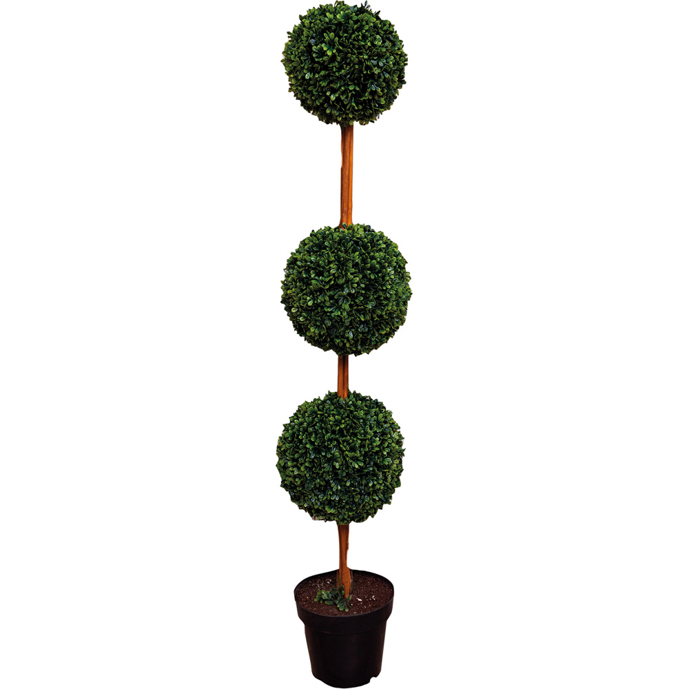 Best4 Green Artificial Topiary Triple Ball Tree 120cm Image 1