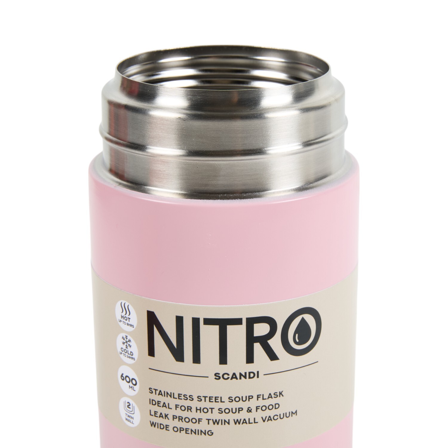 Nitro Scandi Stainless Steel Soup and Food Flask 600ml Image 8
