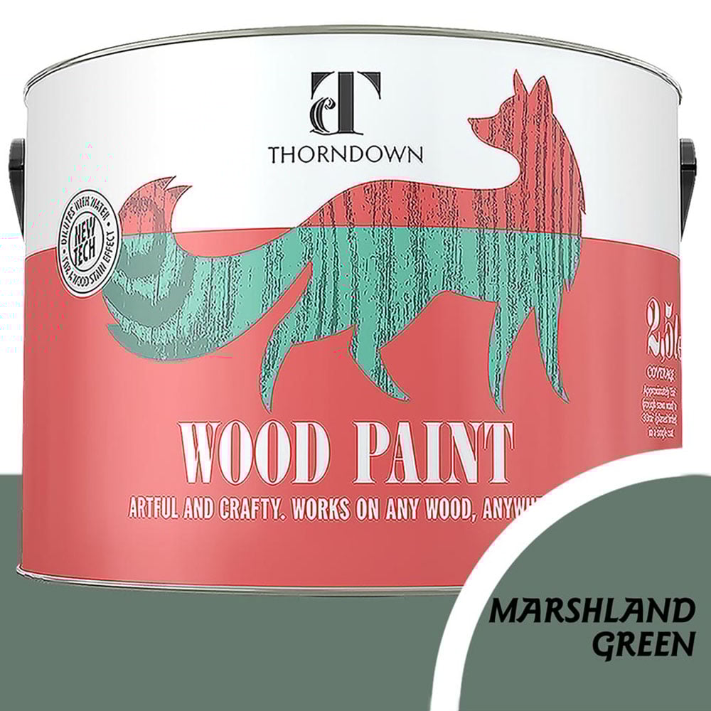 Thorndown Marshland Green Satin Wood Paint 2.5L Image 4
