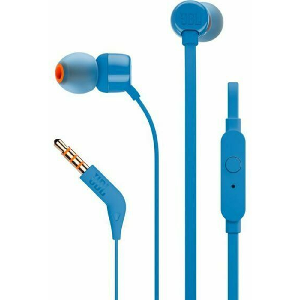 JBL T110 Blue Universal In-Ear Headphones with Remote Control Image 4