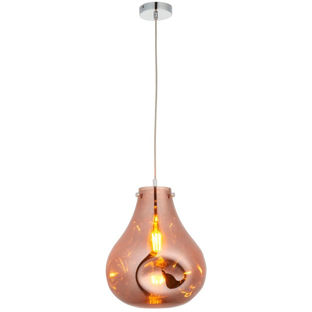 Merano Perugia Metallic Glass Copper Pendant Ceiling Lamp Image 1
