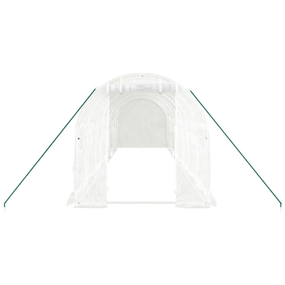 vidaXL White Polyethylene Galvanised Steel Frame 26.2 x 6.5ft Greenhouse Image 3