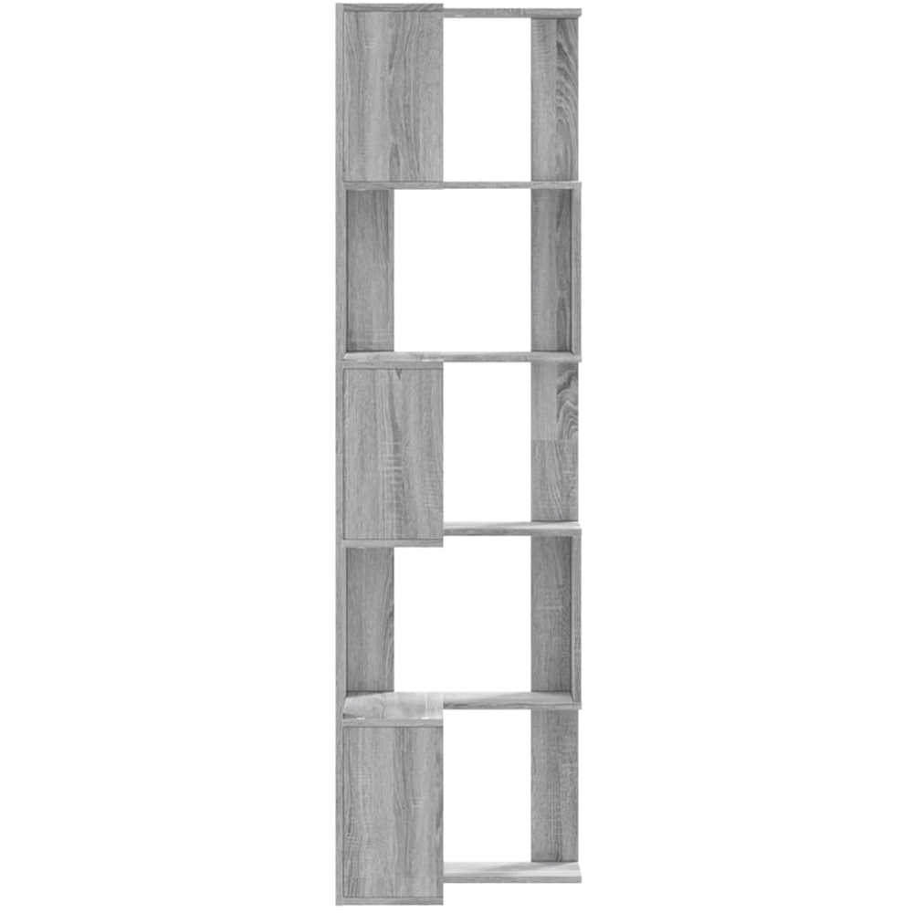 vidaXL 5 Shelf Grey Sonoma Corner Bookcase Image 4