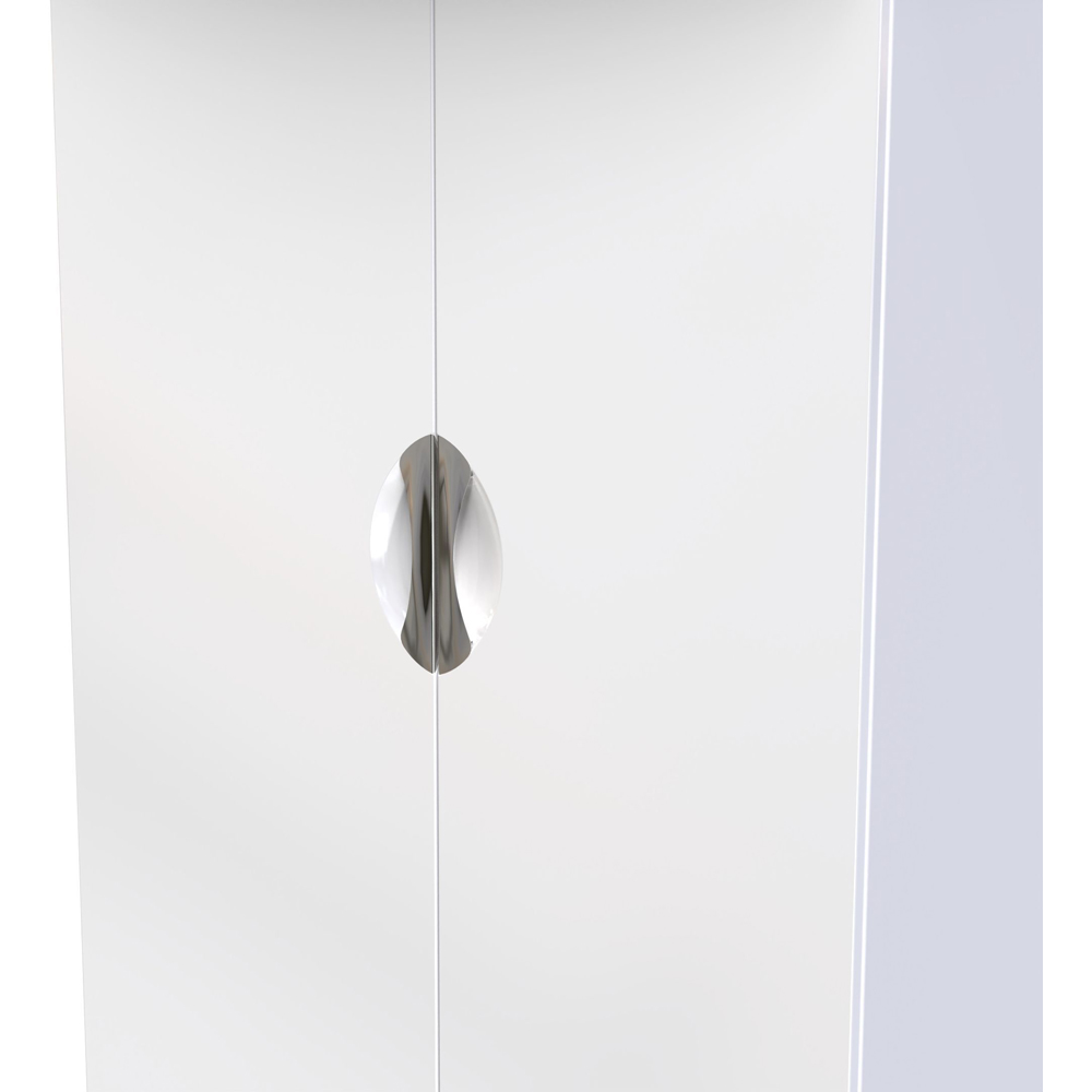 Crowndale Camden 2 Door White Gloss and White Midi Wardrobe Ready Assembled Image 6