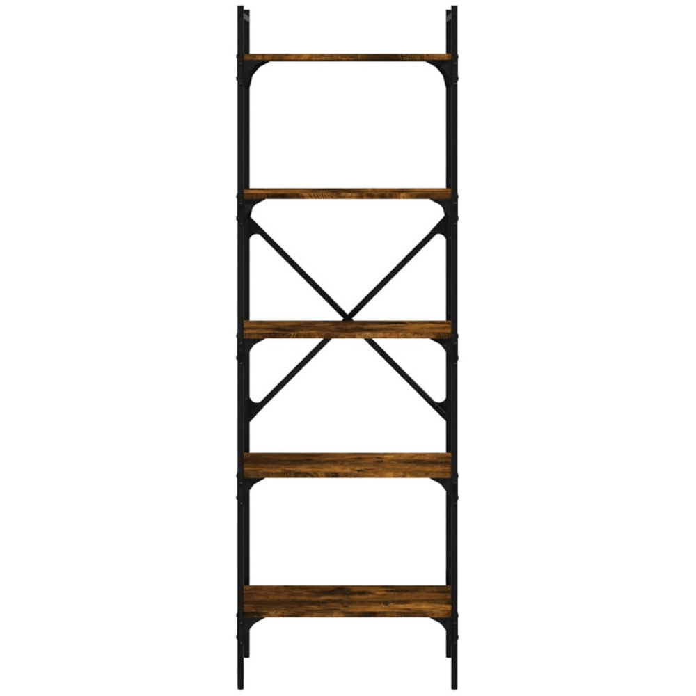 vidaXL 5 Shelf Smoked Oak Bookcase Image 4