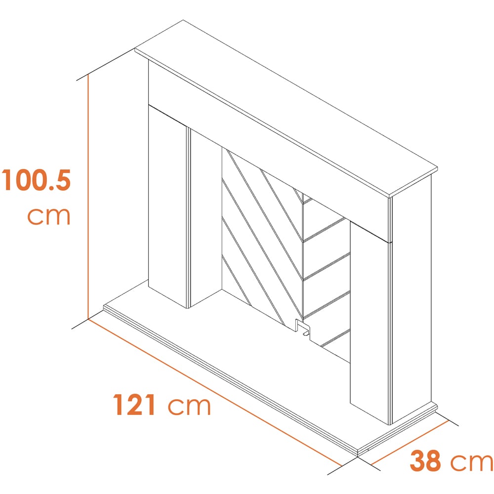 Adam Corinth Pure White and Grey Fireplace Suite with Bergen Electric Stove 48 inch Image 8